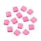 2-Hole Baking Paint Glass Seed Beads, Rectangle, Hot Pink, 5x4.5~5.5x2~2.5mm, Hole: 0.5~0.8mm