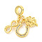 Rack Plating Brass Micro Pave Cubic Zirconia European Dangle Charms, Large Hole Pendants, Cadmium Free & Lead Free, Long-Lasting Plated, Real 18K Gold Plated, Infinity, 24mm, Hole: 4mm