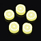 Handmade Polymer Clay Beads, Fruit, Yellow, 10x4.5mm, Hole: 1~2mm