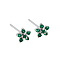 Elegant Silver Plum Blossom Zircon Stud Earrings Fashion Delicate Petite