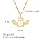 304 Stainless Steel Geometric Artistic Hollow Animal Pendant Necklaces, Clavicle Chain Necklaces for Women, Golden, Insects, 17.72 inch(45cm)