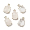 Natural Quartz Crystal Faceted Pendants, Rack Plating Golden Plated Brass Teardrop Charms, 17x10x6mm, Hole: 1.5mm