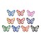 Printed Opaque Acrylic Beads, Butterfly, Colorful, 31x41x4.5mm, Hole: 1.5mm