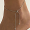304 Stainless Steel Slider Chain Anklet for Women, Stainless Steel Color, 11 inch(28cm)