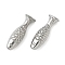 304 Stainless Steel Beads, Fish, Anti-Tarnish, Stainless Steel Color, 20.5x6.5x5.5mm, Hole: 1mm
