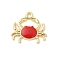 Alloy Enamel Pendants, Golden, Crab, 18x19.5x2mm, Hole: 1.8mm