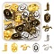 45Pcs 9 Style Tibetan Style Alloy Pendants, Mixed Shape, Mixed Color, 14~22.5x11~21x2~6mm, Hole: 1.6~2.5mm, 5pcs/style