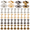 40Sets 4 Colors Alloy Screw Clasps, Mixed Color, 11.5x10mm, 10sets/color