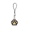 Paw Print Glass Seed Bead Beaded Charm Mobile Straps, Nylon Cord Loop Mobile Accessories Decoration, Beige, 85mm