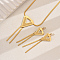 Vintage Style 201 Stainless Steel Triangle Tassel Earrings & Necklaces Sets for Women Party, Golden
