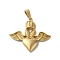PVD Vacuum Plating 304 Stainless Steel Pendants, Heart with Wing Charm, Golden, 40.5x45x4mm, Hole: 4.5x9mm