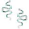 Snake Shape Alloy Claw Hair Clips, with Enamel, for Woman Girl, Platinum, 53.5x108x41.5mm