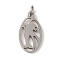 Non-Tarnish 201 Stainless Steel Pendants, with Jump Rings, Laser Cut, Oval with Dolphin Charm, Stainless Steel Color, 20x10.5x1mm, Hole: 3mm