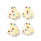 Handmade Porcelain Beads, Christmas Tree, Famille Rose Porcelain, Beige, 16~16.5x14.5~15x6.5~7mm, Hole: 1.8mm