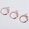 1000Pcs Iron Leverback Earring Findings, with Horizontal Loops, Ring, Rose Gold, 16x13x2mm, Hole: 2mm, Pin: 0.8mm