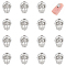 UNICRAFTALE 15Pcs Skull Beads Stainless Steel Skull Head Beads Spacer Beads European Beads Metal Spacer Beads for Halloween Decoration for DIY Necklace Bracelets Jewelry Making