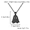 Halloween 304 Stainless Steel Laser Cut Pendant Necklaces, Black, Ghost, 19.69 inch(50cm), pendant: 22x16mm