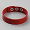 Imitation Leather Simple Plain Cord Bracelet with Buckles, Red, 8-5/8 inch(21.9cm)