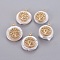 Natural Cultured Freshwater Pearl Pendants, with Brass Micro Pave Cubic Zirconia Cabochons, Nuggets with Flat Round with Tree of Life, Clear, Golden, 14~28x12~22x5~12mm, Hole: 1.2mm