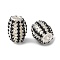 Brass Rhinestone Beads, Long-Lasting Plated, Rack Plating, Cadmium Free & Lead Free, Column, Platinum, 20x15mm, Hole: 4mm