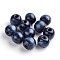 Natural Maple Wood Beads, Dyed, Round, Lead Free, Marine Blue, 16x15mm, Hole: 4mm, about 820pcs/1000g