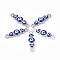 ALloy Enamel Link, Heart Evil Eye Connectors, Royal Blue, Silver, 27x8x3mm, Hole: 2.5mm