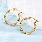 201 Stainless Steel Hoop Earrings, with 304 Stainless Steel Pin, Hypoallergenic Earrings, Twisted Ring Shape, Golden, 9 Gauge, 21x3mm, Pin: 0.7mm