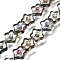 Electroplated Transparent Glass Beads Strands, Star, Colorful, 10.5x11x4mm, Hole: 0.6mm, about 39pcs/strand, 15.75''(40cm)