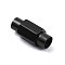 304 Stainless Steel Magnetic Clasps with Glue-in Ends, Hexagon, Black, 19x9x8mm, Hole: 5mm