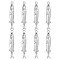 8Pcs Brass Pendants, Fish, Real Platinum Plated, 28.5x5.5x4mm, Hole: 1.2~1.4mm