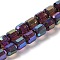 Electroplate Glass Beads, Faceted, Column, Black, 6x6.5mm, Hole: 1mm