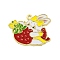 Cartoon Alloy Enamel Pendants, Golden, Rabbit, 25x32x1mm, Hole: 1.8mm