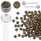 Sealing Wax Particles Kits for Retro Seal Stamp, with Stainless Steel Spoon, Candle, Plastic Empty Containers, Olive Drab, 9mm, 200pcs