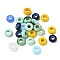 Glass European Beads, Rondelle Large Hole Beads, Mixed Color, 13.5~14x7~7.5mm, Hole: 5.5~6mm