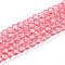Baking Paint Transparent Glass Beads Strands, Round, Faceted(32 Faceted) , Light Coral, 4~4.5mm, Hole: 0.8~1mm, about 85~90pcs/strand, 12.40~12.80 inch(31.5~32.5cm)