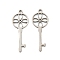 Non-Tarnish 316L Surgical Stainless Steel Pendants, Laser Cut, Key Charm, Stainless Steel Color, 24x9x1mm, Hole: 1.3mm