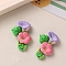 Opaque Resin Cabochons, Morning Glory, Lavender, 33x23mm