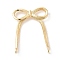 Brass Stud Earring Finding, with Loop, Bowknot, Real 14K Gold Plated, 29.5x23mm, Hole: 1.6mm, Pin: 0.8mm