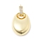 Brass Pendants, with Micro Pave Cubic Zirconia, Oval, Real 18K Gold Plated, 38x20.5x11.5mm, Hole: 1.8mm