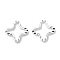 Brass Linking Rings, Cadmium Free & Lead Free, Textured Star, 925 Sterling Silver Plated, 7.5x7.5x0.5mm, Inner Diameter: 6.5x6mm