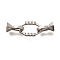 925 Sterling Silver Micro Pave Clear Cubic Zirconia Fold Over Clasps, Oval, Real Platinum Plated, 24mm