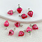 Alloy Enamel Pendants, Strawberry Charms, Platinum, Mixed Color, 14.5x8.5x6.5mm, Hole: 1.4mm