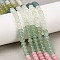 Natural Flower Amazonite & Dyed White Jade & Quartz Crystal Beads Strands, Rondelle, Mixed Color, 6x4mm, Hole: 1mm, about 95pcs/strand, 15.31''(38.9cm)