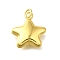 Brass Pendants, Star Charms, with Jump Rings, Cadmium Free & Lead Free, Long-Lasting Plated, Rack Plating, Real 18K Gold Plated, 22x20x7.5mm, Hole: 4mm