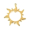Brass Links, Sun, Rack Plating, Long-Lasting Plated, Cadmium Free & Lead Free, Golden, 27x25.5x1mm, Hole: 1.2mm