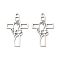 201 Stainless Steel Pendants, Cross with Praying Hands Charm, Anti-Tarnish, Stainless Steel Color, 21x13x1mm, Hole: 1.2mm