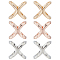 6Pcs 3 Colors Alloy Women Lady Girls Fashion Scarf Ring Buckle, Cross, Mixed Color, 21x21.5x20.5mm, 2pcs/color