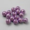 Matte Spray Painted Acrylic Beads, Round, Plum, 8mm, Hole: 1.6mm