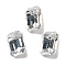 K9 Glass, Imitation Czech Rhinestone, Rectangle, Silver Shade, 10x8x5.5mm