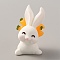 Resin Display Decorations, Micro Landscape Garden Decoration Accessories, Rabbit Carrying Carrots, White, 24x28x40.5mm